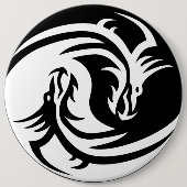 Yin Yang Dragon Ronde Button 6,0 Cm (Voorkant)