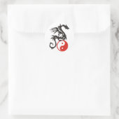 Yin & Yang Dragon Ronde Sticker (Tas)