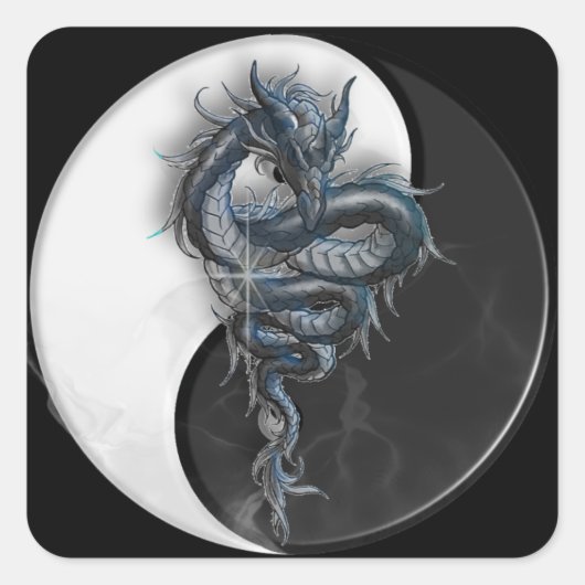 Yin Yang Dragon Sticker (Voorkant)