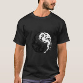 Yin Yang Dragon T-shirt Black en White (Voorkant)