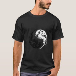 Yin Yang Dragon T-shirt Black en White