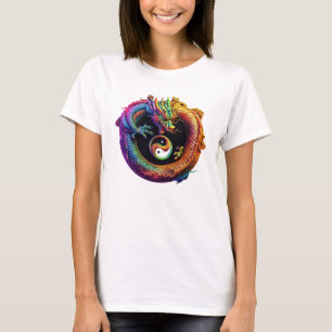 Yin Yang Dragon T-shirt voor dames