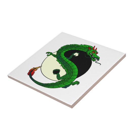 Yin Yang Dragon. Tegeltje (Zijkant)