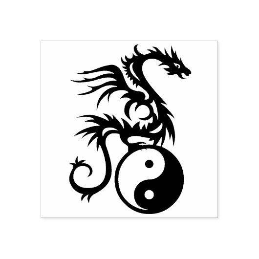 Yin & Yang Dragon + uw ideeën Rubberstempel (Afrduk)