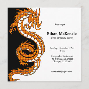 Yin Yang Dragon verjaardag thema Kaart