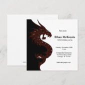 Yin Yang Dragon verjaardag thema Kaart (Voorkant / Achterkant)