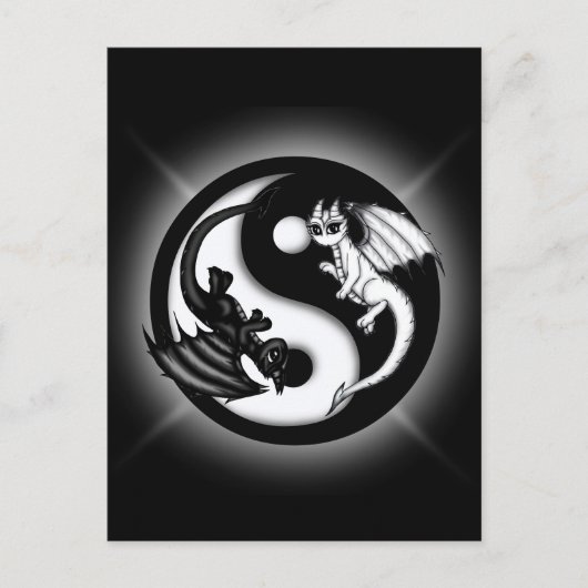 Yin Yang Dragons Briefkaart (Voorkant)