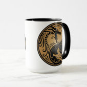 Yin Yang Dragons, bruin en zwart Mok (Voorkant rechts)