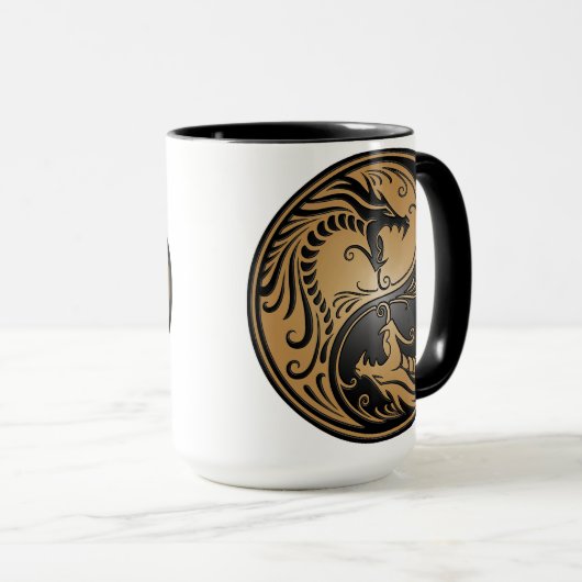 Yin Yang Dragons, bruin en zwart Mok (Voorkant rechts)