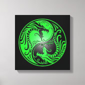 Yin Yang Dragons, groen en zwart Canvas Afdruk (Voorkant)
