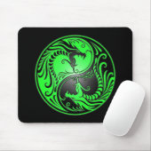 Yin Yang Dragons, groen en zwart Muismat (Met muis)