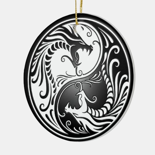 Yin Yang Dragons Keramisch Ornament (Links)