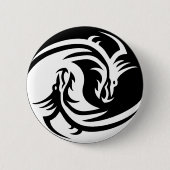 Yin Yang Dragons-knop Ronde Button 5,7 Cm (Voorkant)