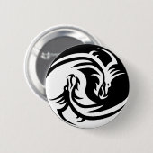 Yin Yang Dragons-knop Ronde Button 5,7 Cm (Voorkant /achterkant)