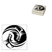 Yin Yang Dragons Kunststempel Rubberstempel (Gestempeld)