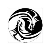 Yin Yang Dragons Kunststempel Rubberstempel (Afrduk)