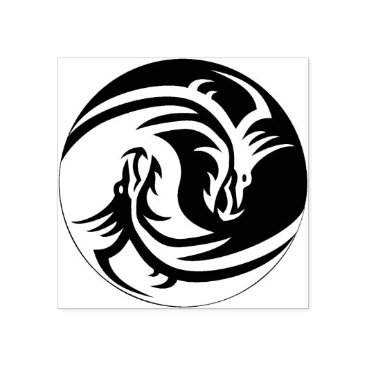 Yin Yang Dragons Kunststempel Rubberstempel (Afrduk)