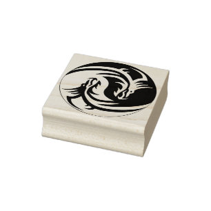 Yin Yang Dragons Kunststempel Rubberstempel