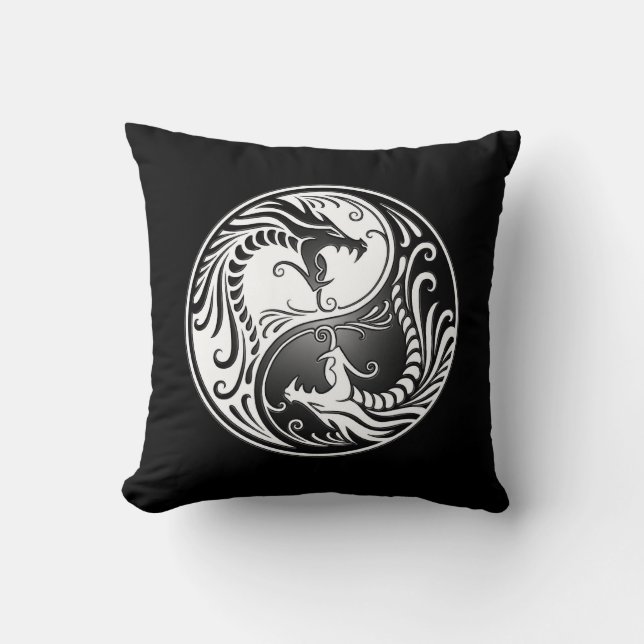 Yin Yang Dragons Kussen (Voorkant)