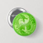 Yin Yang Dragons, lichtgroen Ronde Button 5,7 Cm (Voorkant /achterkant)
