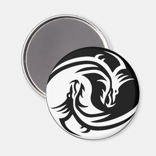 yin yang dragons magnet (Voorkant / Achterkant)
