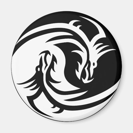 yin yang dragons magnet (Voorkant)