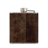 Yin Yang Dragons met een houten korreleffect Heupfles (Achterkant)