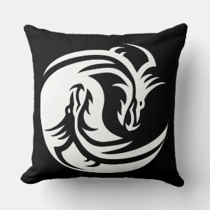 yin yang dragons pillow kussen