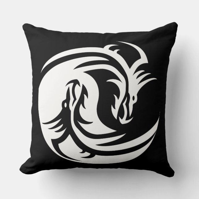 yin yang dragons pillow kussen (Voorkant)
