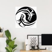 Yin Yang Dragons Poster (Thuiskantoor)