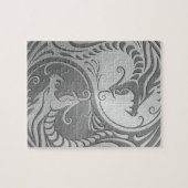 Yin Yang Dragons, roestvrij staal Legpuzzel (Horizontaal)