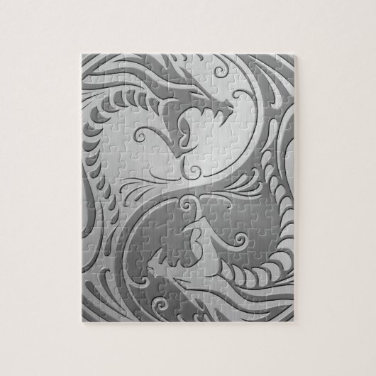 Yin Yang Dragons, roestvrij staal Legpuzzel (Verticaal)