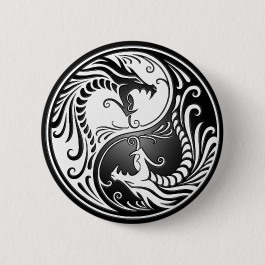 Yin Yang Dragons Ronde Button 5,7 Cm (Voorkant)