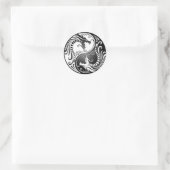 Yin Yang Dragons Ronde Sticker (Tas)