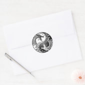 Yin Yang Dragons Ronde Sticker (Envelop)