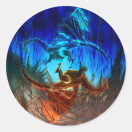 Yin Yang Dragons Ronde Sticker