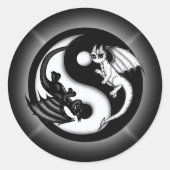 Yin Yang Dragons Ronde Sticker (Voorkant)