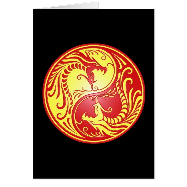 Yin Yang Dragons, rood en geel (Voorkant)
