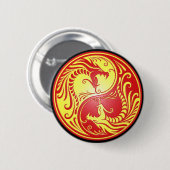 Yin Yang Dragons, rood en geel Ronde Button 5,7 Cm (Voorkant /achterkant)