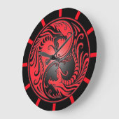 Yin Yang Dragons, rood en zwart Grote Klok (Hoek)