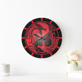 Yin Yang Dragons, rood en zwart Grote Klok (Huis)