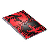 Yin Yang Dragons, rood en zwart Notitieboek (Rechterzijde)