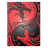 Yin Yang Dragons, rood en zwart Notitieboek (Voorkant)