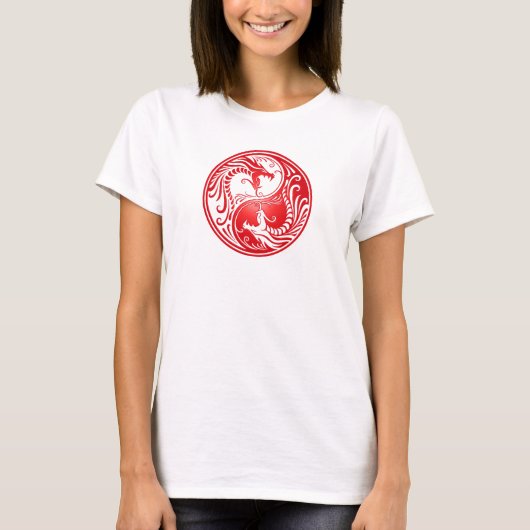 Yin Yang Dragons, rood T-shirt (Voorkant)