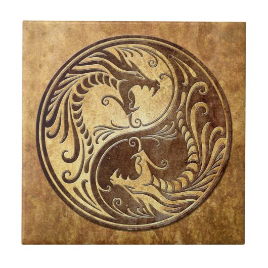 Yin Yang Dragons, steen Tegeltje (Voorkant)