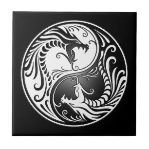 Yin Yang Dragons Tegeltje