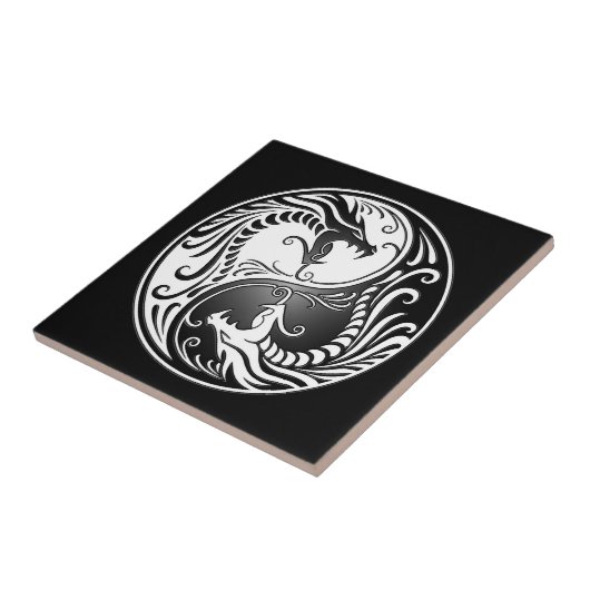 Yin Yang Dragons Tegeltje (Zijkant)