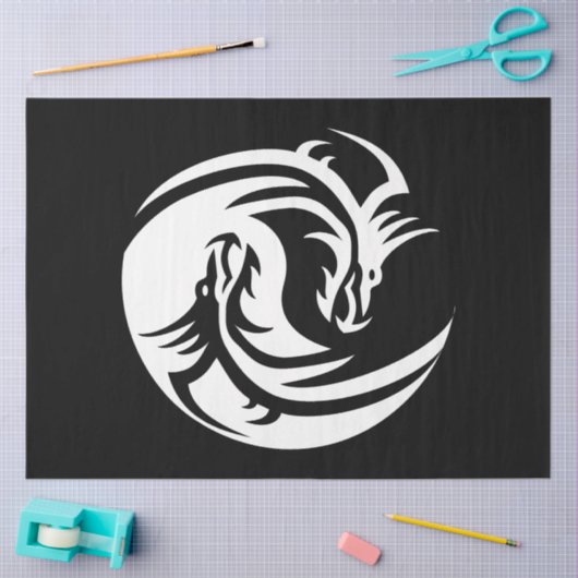 yin yang dragons tissuepapier (Craft)