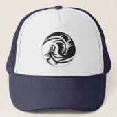Yin Yang Dragons Tribal Tattoo Design Trucker Trucker Pet (Voorkant)
