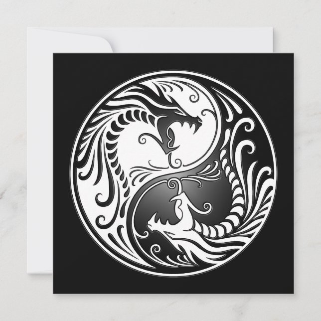 Yin Yang Dragons, wit en zwart (Voorkant)